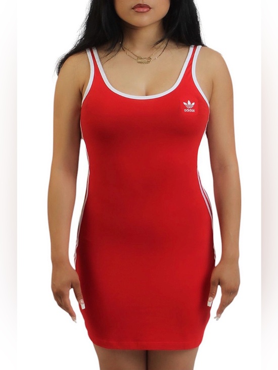 adidas Dresses & Skirts - adidas 3 stripe Red Tank mini Dress